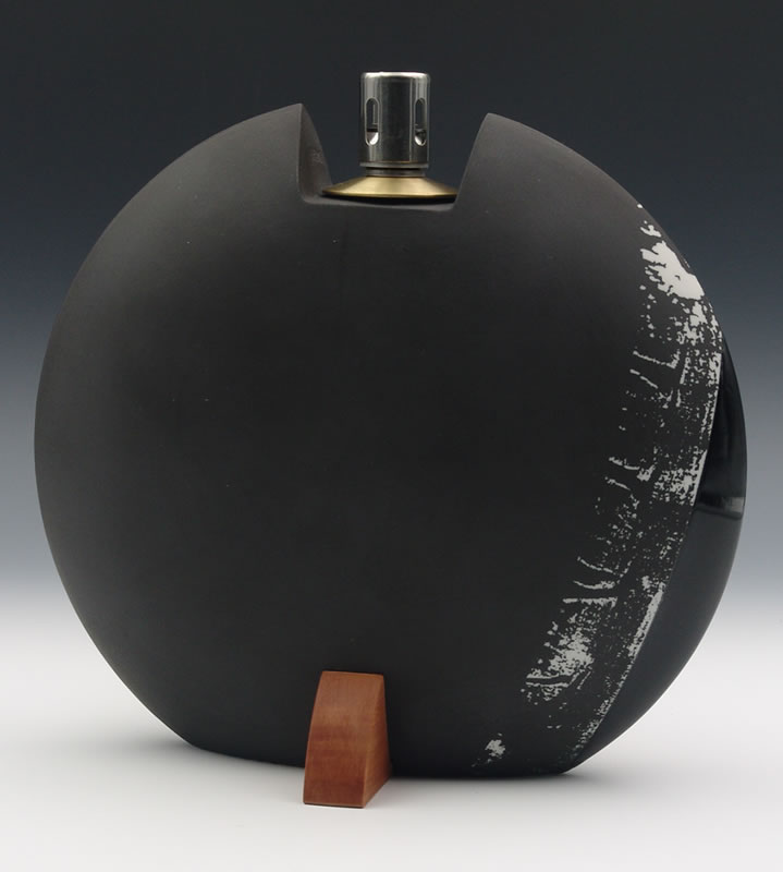 Öllampe Porzellan in schwarz